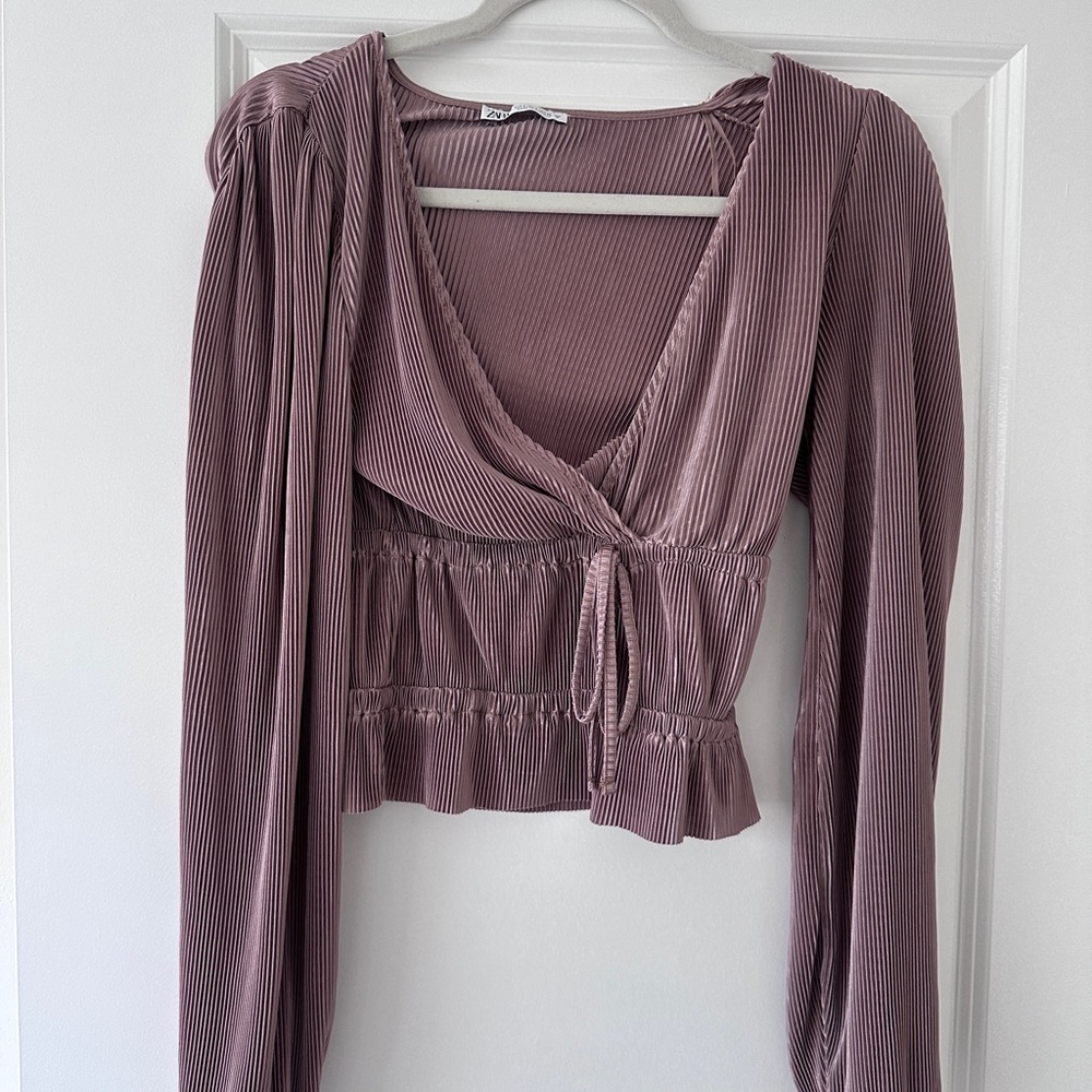 Zara Champagne long sleeve top
